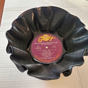 The Temptations Melted Record Album Bowl Folk Art Mixed Media